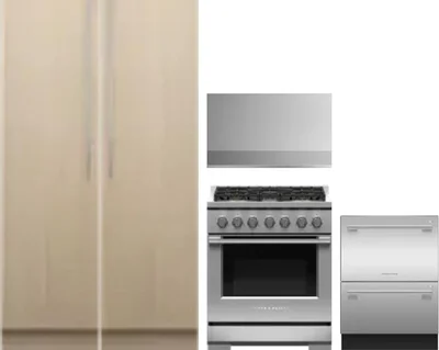 5 Piece Package Includes Refrigerator, Freezer, Range, Hood And Dishwasher